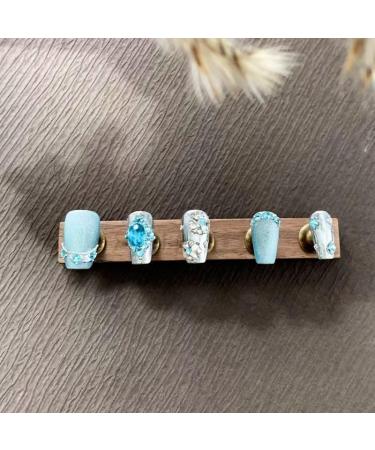Temperament nail art pure hand-made short wearing a fairy princess nail art flash diamond sapphire.(M) - Buy Online on GoSupps.com