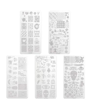 Lurrose 5x Halloween Nail Art Stencils - Ghost & Skull Patterns for DIY Manicure Design | Nail Art Template & Stamp Set - Buy Online on GoSupps.com