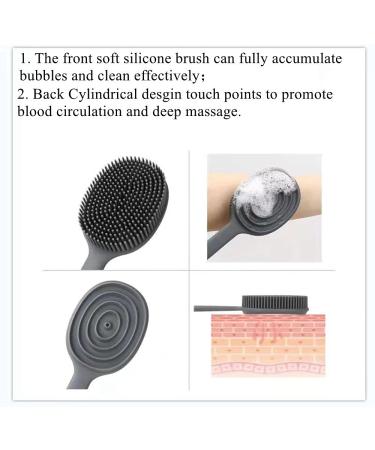 Silicone Back Scrubber for Shower - Long Handle Body Brush for Men & Women - Exfoliating and BPA-Free - Buy Online on GoSupps.com