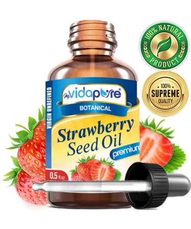 MYVIDAPURE STRAWBERRY SEED OIL 100% Pure Unrefined Virgin Cold Pressed. Moisturizer for Face Skin Hair Nails Scars Anti Aging Omega 6 Vitamin C (0.5 Fl Oz) 0.5 Fl Oz (Pack of 1) - Buy Online on GoSupps.com