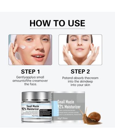 Snail Mucin 92% Moisturizer - Daily Face Gel Cream for All Skin Types | Hydrating Snail Cream for Dry & Sensitive Skin (1pc - Buy Online on GoSupps.com