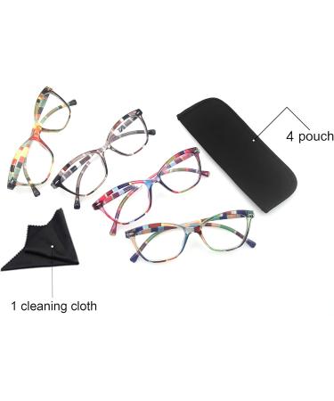 HEEYYOK Women's Reading Glasses +0.50 - Stylish Cat Eye Frames Colorful & Lightweight Comfortable Fit - 4 Pack for International Shipping - Buy Online on GoSupps.com
