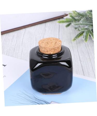 Wooden Cork Bottle Ceramic Bottle Makeup Containers Porcelain Dappen Dish Liquid Powder Container Ceramics Bottle Gratitude Jar Cerace Ceramic Mug Medicine Cup Manicure Bamboo 7.50X5.50X5.50CM Black - Buy Online on GoSupps.com