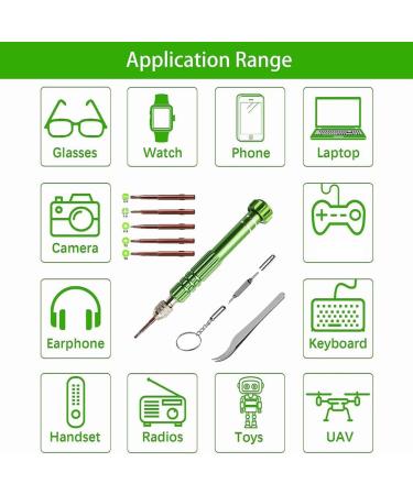 Dewedrt 5 in 1 Mini Screwdriver Glasses Screwdriver Magnetic Screwdriver Set for Watches Green - Buy Online on GoSupps.com