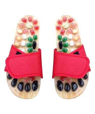 Healeved acupuncture jade relief for red arches Massage size men massage device women fasciitis feet health - acupuncture points foot reflex zone shoes acupressure sandals red 39-40 - Buy Online on GoSupps.com