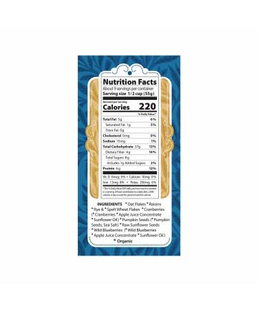 Eden Organic Muesli Cereal with Oat, Rye, Wheat, Spelt Flakes, Raisins, Cranberries, Blueberries, Pumpkin Seeds - 17.6 oz - No Added Sugars - Buy Online on GoSupps.com