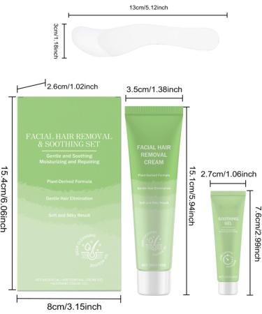 Facial Hair Removal Cream - Moisturizing 2 in 1 with Spatula - Facial Hair Removal Cream Kit for Daily Use Holidays Weddings Summer Travel Beach Brides Women Men - Buy Online on GoSupps.com