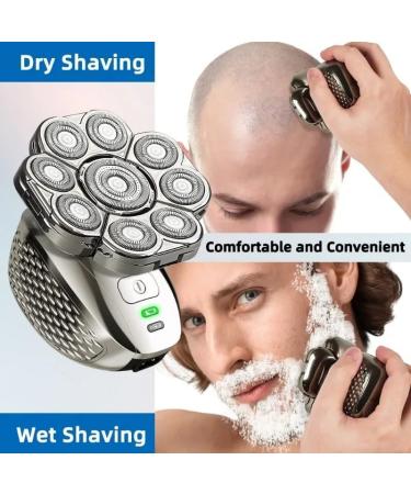 6 in 1 Head Shaver for Men - Upgraded 4D Bald Head Shaver with 9 Floating Heads Rechargeable & Waterproof for Ultimate Grooming - Buy Online on GoSupps.com