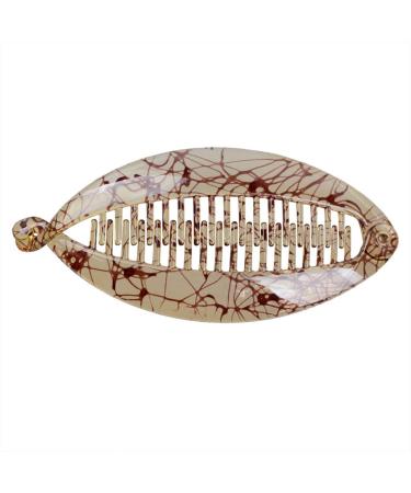 Ancllo Large Banana Hair Clips - Fish Shape Hair Accessories for Women & Girls - 2 Coffee Brown Clips with Rounded Edges - Buy Online on GoSupps.com