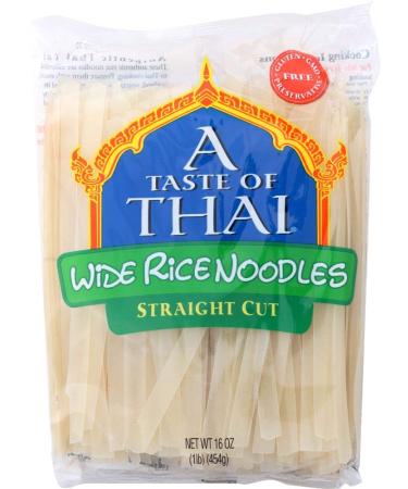 Taste Of Thai Noodle Rice gluten free Extra wide, 16 oz 16 Ounce (Pack of 1)