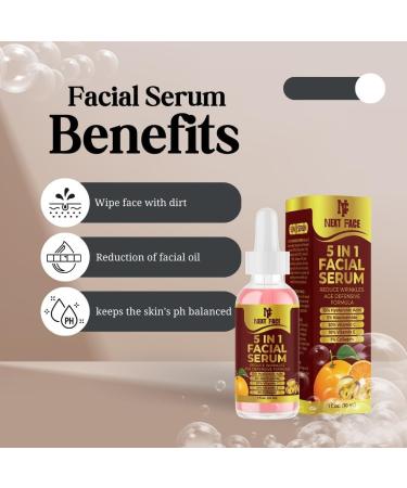Organic Vitamin C Serum 5 In 1 with Hyaluronic Acid Serum Anti Ageing & Anti Wrinkle Serum Vitamin C Niacinamide Vitamin E Hyaluronic Acid And Collagen Anti-Dark Spots & Brightening. - Buy Online on GoSupps.com