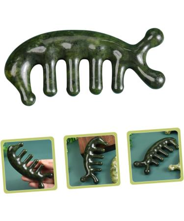BCOATH Jade Massage Comb - Premium Hand & Body Massage Device | Scalp Scratching Tool | Creative & Reliable 11.50x4.50 cm Green - Buy Online on GoSupps.com