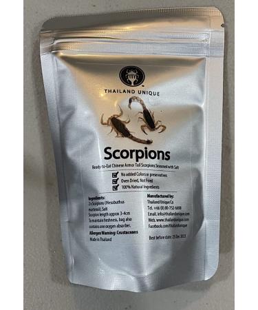 Thailand Unique Scorpions Human Edible - Insects - 1 Bag High Protein Bug Superfood (Armortail Scorpions)