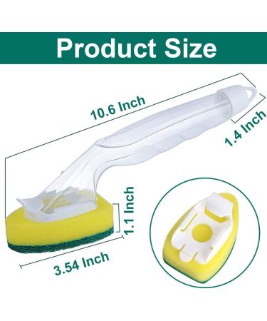 1 Dish Wand and 12 Refill Replacement Sponge Heads Heavy Duty Non Scratch and Replaceable sponge dishwand refill with Handle Clean Scrub Sponge Brush for Kitchen Sink Bathroom Dish Cleaning Supplies - Buy Online on GoSupps.com