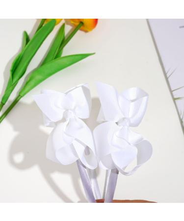 2 Pieces 4 Inch Bow Headband Grosgrain Ribbon Headbands With Bows For Girls (White) - Buy Online on GoSupps.com