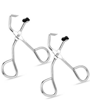 2 Pack Silicone Eyelash Curler Silver Eyelashes Curler Mini Eyelash Curler Pain Free Metal Eyelash Curler for Ends Professional Makeup Tool for Eyelashes for Dramatic Lash Look