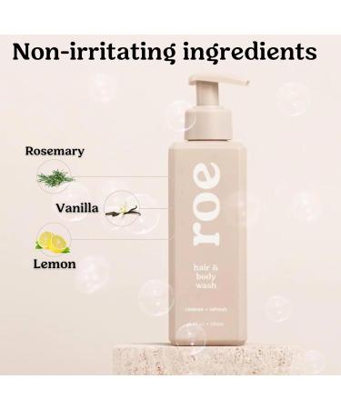 Roe Wellness Toddler & Baby Body Wash & Shampoo | Moisturizing Fragrance-Free Sensitive Skin | Natural Vanilla Clean Ingredients | 9.4 fl oz - International Shipping Available - Buy Online on GoSupps.com