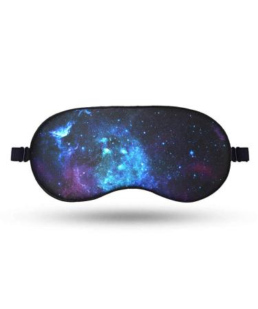 Silk Sleep Mask Blindfold Super Smooth Eye Mask with Adjustable Strap Travel Pouch and Ear Plugs-Galaxy