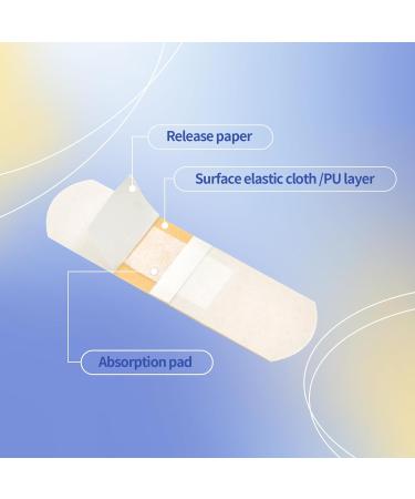 Adhesive Bandages 100PCS - Flexible Breathable & Waterproof Fingertip Bandages for First Aid | Bulk Fabric Wound Skin Wrap - Buy Online on GoSupps.com