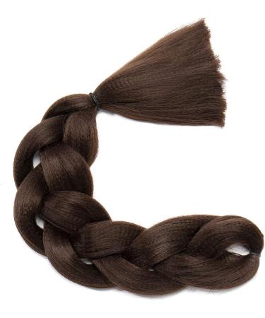 Braiding Hair Extensions Jumbo Braid Hair 24 Inch 1pc High Temperature Synthetic Fiber Hair Extension Dark Brown for Women - Buy Online on GoSupps.com