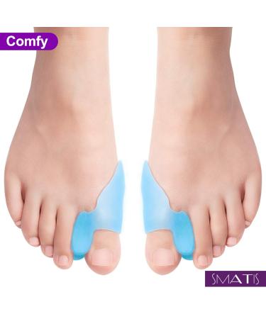 Smati Bunion Correctors 4PCS - Light Blue Toe Straightener & Protector for Hallux Valgus Pain Relief - Buy Online on GoSupps.com