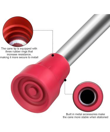 Heavy Duty Red Crutch Tips - 4 PCS Non-Slip All Terrain Replacement Caps for Canes & Walkers - Buy Online on GoSupps.com