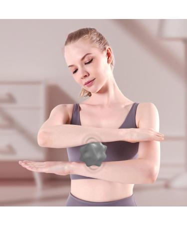 Structured Massage Ball | Trigger Point Spherical Massager | Self-Massaging Spiky Balls for Deep Tissue Myofascial Relaxation | Ideal for Yoga & Pilates - Gray - Buy Online on GoSupps.com