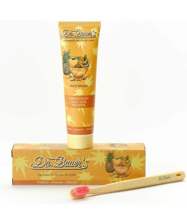 Dr. Bauer's Fruits of Love Fruit Splash Toothpaste - Sustainable 90ml Tube & Packaging | Great Flavors | 1-Pack - Buy Online on GoSupps.com