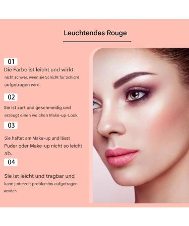 Shiny blush makeup spreadable face powder buildable color for natural to glamorous looks longlasting cosmetic blush flattering facial blush for contours and highlighter pink 1 g 1er Pack - Buy Online on GoSupps.com