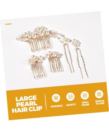 Beatifufu 1 Set Bride Wedding Hairpin Wedding Headdress Pearl Hairpin Pearl Hair Comb Bride Hair Fork Pearl Hair Side Comb Bride Hair Side Comb Pearl Bun Hairpin Pearl Hair Fork - Buy Online on GoSupps.com