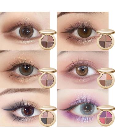  QFFYFZAL Eye & Cheek Palette 4 shimmering metallic colors for eyes and cheeks Eye and cheek contour kit Eye contour and highlighter kit Natural glow contour powder to wear - Buy Online on GoSupps.com