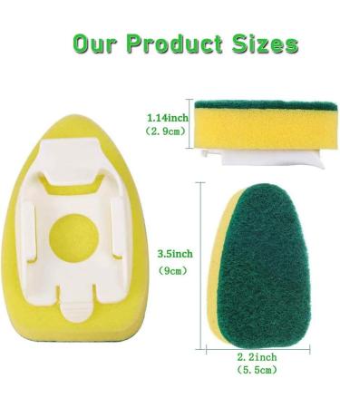 ALGONETO Heavy Duty Dish Wand Brush Sponge Refills Replacement Heads for Kitchen Sink Pot Cleaning Dish Sponge (24 Pieces) - Buy Online on GoSupps.com
