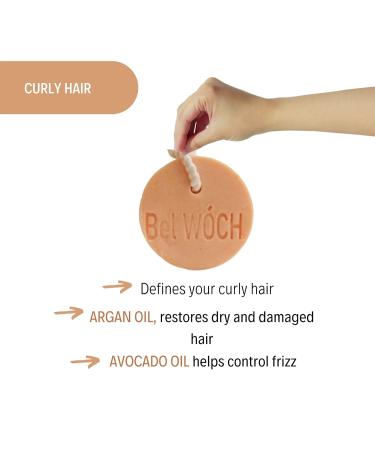 BEL WOCH Organic Solid Shampoo Bar for Curly Hair - Anti Frizz Nourishing 100% Natural Paraben-Free Sulfate-Free Promotes Growth & Shine - Buy Online on GoSupps.com
