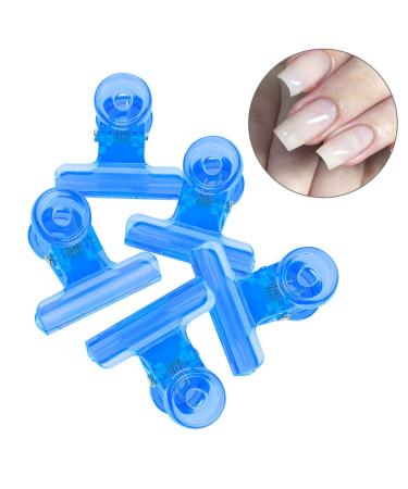 Nail tips clips 5 pieces nail tips clips c curve nails clamp nail extension clips multifunction nailart accessories for NailArt DIY building (blue)