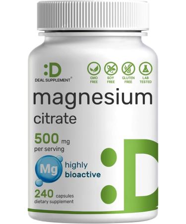 Magnesium Glycinate 500mg Veggie Capsules & Magnesium Citrate 500mg Bundle Easily Absorbed Chelated Mineral Highly Purified Elemental Form - Buy Online on GoSupps.com
