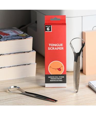 VIWIK 6 Pack Stainless Steel Tongue Scrapers for Adults | Easy-to-Use Tongue Cleaners for Oral Care & Bad Breath Reduction - Buy Online on GoSupps.com
