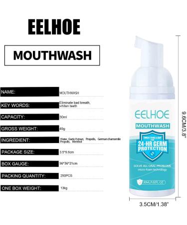 EELHOE Teeth Whitening Foam Toothpaste - Stain Removal Mouthwash - 30ml (2 Pcs) - Buy Online on GoSupps.com