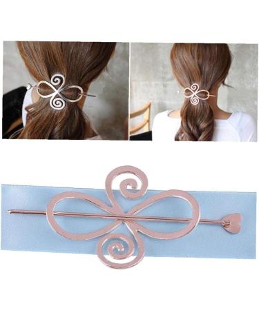 Celtic Hair Clips Metal Hairpin Stick Bun Holder Dress Hair Pins Knitted Flower For Long Hair Jewelry Braids Hair Slide Clip With Stick - Buy Online on GoSupps.com