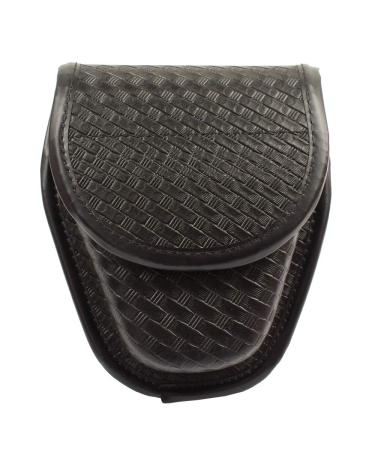 Yunshao Basketweave Handcuff Case, Molded Hidden Snap Cuff Case, Handcuff Holder Basket Weave