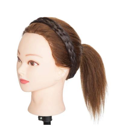 Tess Braided Hair Band - Adjustable Medium Hair Tie Dark Brown Hair Accessories for Women 2.5cm Wide Perfect for Dutt and Braids - Buy Online on GoSupps.com