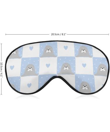 Cute Seals Checked Pattern Sleep Mask - Adjustable Blindfold for Sleeping, Travel, and Napping - Men and Women - Buy Online on GoSupps.com