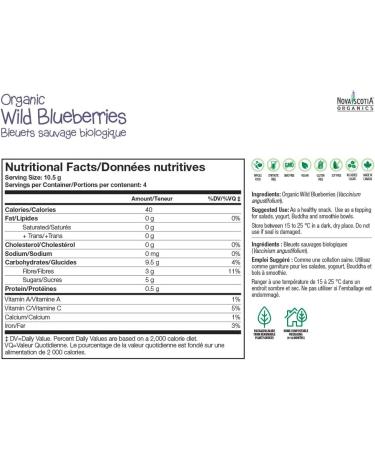 Nova Scotia Organics Freeze-dried Organic Wild Blueberries 42 grams - Buy Online on GoSupps.com