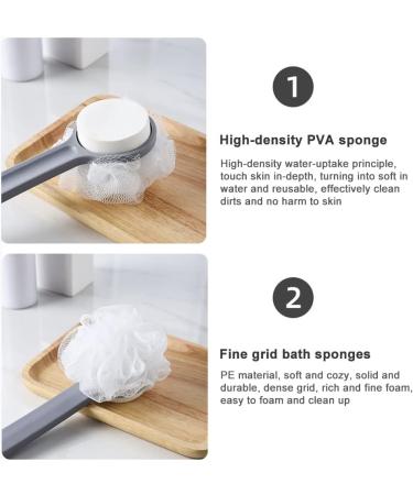Hydrotherapy Loofah Body Scrubber for Men and Women - Long Handle Bath Sponge for Exfoliating Wet or Dry Skin - Buy Online on GoSupps.com