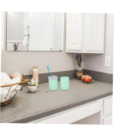FRCOLOR Green Toothbrush Holder & Toothpaste Storage Cup Medium Travel Tumbler Organizer - Buy Online on GoSupps.com