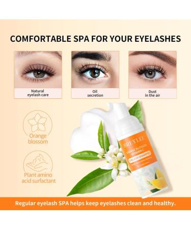 Eyelash Extension Cleanser - BREYLEE Lash Shampoo for Extensions & Lash Care Kit with Rinse Bottle Brush & Pad | Professional & At-Home Use - Buy Online on GoSupps.com