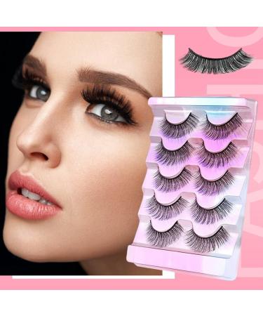 5 Pairs Natural False Eye Lashes 3D Multi-Layer Fake Eyelashes Extension Dense and Fluffy False Eyelash Cluster Naturally Curled False Eyelashes for Women Eye Makeup Type 7 - Buy Online on GoSupps.com