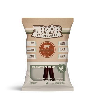 Troop Pet Products Beef Collagen Stick Natural Single Ingredient Dehydrated Dental Chew 6" (Pack of 2)