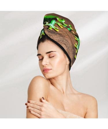 Funny Frogs Coral Velvet Dry Hair Cap | Ideal for Home Travel & Pool Parties - Buy Online on GoSupps.com