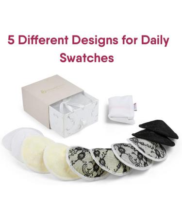 Organic Bamboo Nursing Breast Pads - 10 Washable Pads with Wash&Storage Bags - Reusable Nipplecovers for Breastfeeding - NatureBond - Buy Online on GoSupps.com
