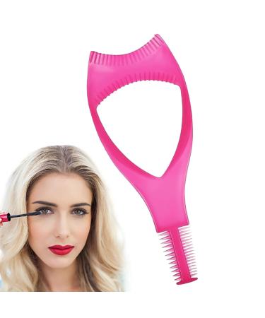 Mascara Shield Applicator False Eyelash Applicator Eyelash Applicator Tool 3 in 1 Eyelash Tools Mascara Applicator Protective Lash Mascara Shield Guard Comb Protector Eyelid for Make Up Hot Pink